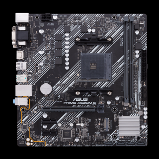 Asus Alaplap - AMD PRIME A520M-E/CSM AM4 (A520, 2xDDR4 4600MHz, 1xGBE LAN, 1xM.2, 4xSATA3, 6xUSB2.0, 7xUSB3.2)