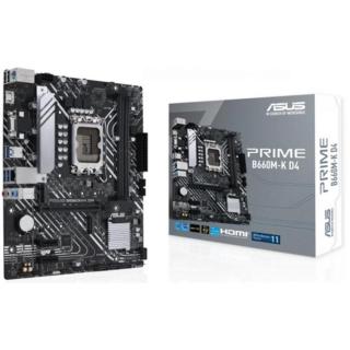 Asus Alaplap - Intel PRIME B660M-K D4 s1700 (B660, 2xDDR4 5333MHz, 4xSATA3, 2xM.2, HDMI+VGA)