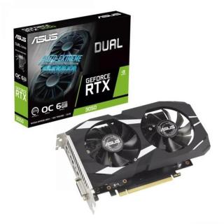 Asus Videokártya - nVidia DUAL-RTX3050-O6G (6144MB, GDDR6, 1507/14000 Mhz, 96bit, HDMI/DP/DVI)