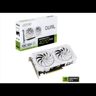 Asus Videokártya - nVidia DUAL-RTX4070S-O12G-EVO-WHITE (12288MB, GDDR6X, 2550/21000 Mhz, 192bit, 1xHDMI, 3xDP)