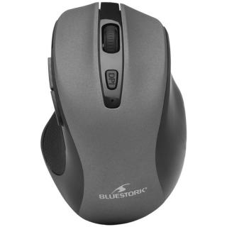 Bluestork Vezeték nélküli Egér - M-WL-OFF75-GREY (Rechargeable, 1600 DPI, 6 gomb, optikai, szürke)