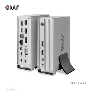 Club 3D Notebook Dokkoló - CSV-1568 (120W, Gen 2 USB-C to 4x USB-A, USB-C Gen 2, 2xHDMI, DP, VGA, RJ45, DC)