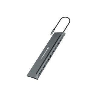 Conceptronic Notebook Dokkoló - DONN17G (USB-C to HDMI/DP/USB-C PD/USB-C data/USB 3.0/USB 2.0/SD/TF/GbE/AUX)