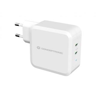 Conceptronic telefon töltő adapter - ALTHEA08W (2xUSB-C, 100W PD, fehér)