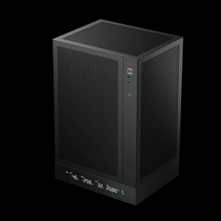 DeepCool Számítógépház - CH170 DIGITAL (fekete, Mini-ITX, 2xUSB3.0, Type-C, fekete)
