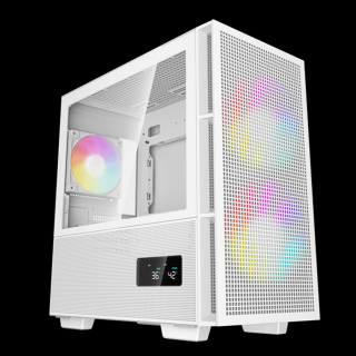 DeepCool Számítógépház - CH360 DIGITAL WH (fekete, 2x14cm +1x12 venti, Mini-ITX / Micro-ATX, 1xUSB3.0, A-RGB, fehér)