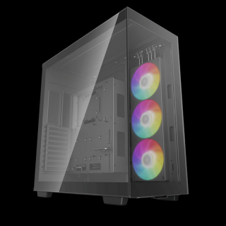 DeepCool Számítógépház - CH780 (fekete, ablakos, 3x140mm A-RGB ventilllátor, E-ATX, 4xUSB3.0)