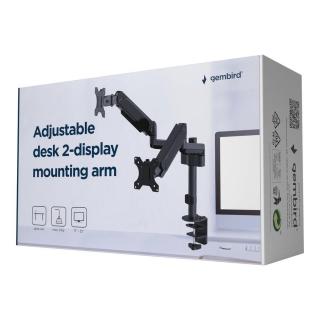 GEMBIRD Adjustable desk 2-display mount