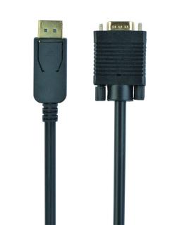 Gembird kábel Displayport 1.1V - VGA (apa-apa), 1,8m, fekete (CCP-DPM-VGAM-6)