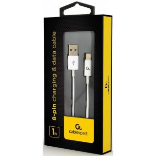 Gembird Usb 2.0 - Lightning 8-pin adat- és töltőkábel, 1m fehér (CC-USB2P-AMLM-1M-W)