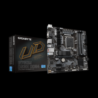 Gigabyte Alaplap - Intel B760M DS3H DDR4 s1700 (B760, 4xDDR4 3200MHz, DP/HDMI, 4xSATA3, M.2, 6xUSB2.0, 6xUSB3.1)