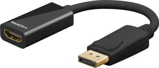 Goobay kábel Displayport (apa) - HDMI (anya) 10cm (4k 60Hz), fekete