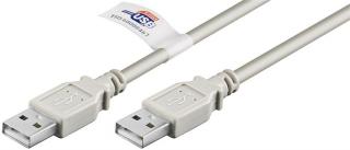 Goobay USB 2.0 (apa) - USB 2.0 (apa) kábel 3 m, hivatalos USB tanúsítvánnyal, szürke