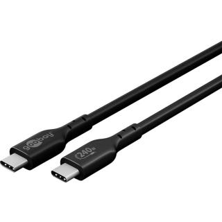 Goobay USB-C 3.2 Gen 1 adat- és gyorstöltő kábel, 240W, 1m, fekete