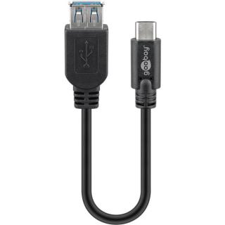 Goobay USB-C (apa) - USB 3.0 (anya) adapter, 20 cm, fekete