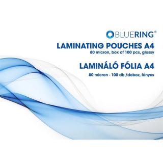 Lamináló fólia  A/4 ,80mic (100/cs) Bluering