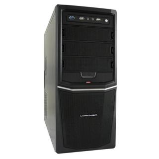 LC-Power Számítógépház - PRO-924B 420W (fekete, fekete belső, mATX/ATX, 1xUSB3.0, 2xUSB2.0, 420W táp)