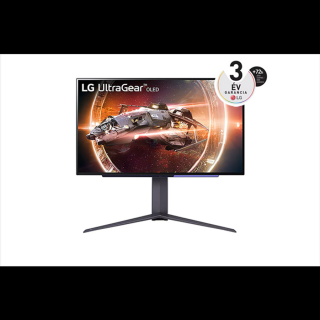 LG Monitor 27" Gamer - 27GS95QE-B (OLED; 16:9; 2560x1440; 240Hz; 0,03ms; 400cd; HDMIx2; DP; G-Sync; Freesync, HDR, Pivot