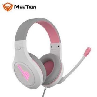 Meetion MT-HP021 gamer fejhallgató White/Pink 3,5 mm Jack+USB