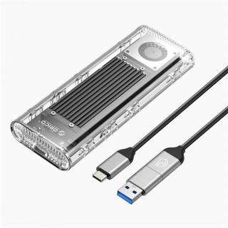 Orico Külső M.2 ház - TCM2-G20-S (USB-A -> M.2 NVMe(M-key; BM Key), Max.: 4TB, 20 Gbps, szürke)