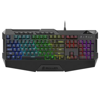 Sharkoon Billentyűzet - Skiller SGK4 (USB, RGB, csuklótámasz, multimédia, 1,8m, fekete, angol)