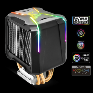 Spirit of Gamer CPU Cooler - CPU AIRCOOLER PRO ARGB (27dB; 1600 RPM; 1x12cm; aluminium/réz)