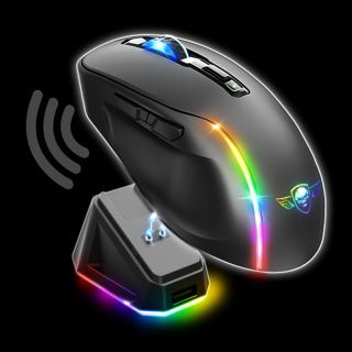 Spirit of Gamer Egér Vezeték nélküli  - ELITE-M50 Black (Optikai, 8000DPI, 1000Hz, 6 programozható gomb, RGB, fekete)