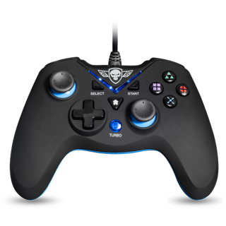 Spirit of Gamer Gamepad - XGP WIRED Blue (USB, 1,8m kábel, Vibration, PC és PS3 kompatibilis, fekete-kék)