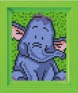 Pixelhobby képkészlet , Elefánt (Pixelhobby, 1 alaplapos, kerettel, csipesszel)