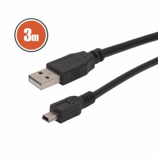 Delight USB kábel, A dugó - B dugó (mini), 3 m (20339)