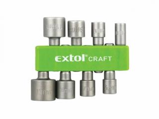 EXTOL CRAFT behajtó klt. hatlapfejű csavarhoz 8db; 5-13mm(5-5,5-6-7-8-10-11-13mm),36-38mm hossz, hatszög befogás, nem mágneses, C.V.