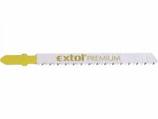 EXTOL PREMIUM dekopírlap, 5db, Bosch befogás, HCS; 75×8×1,5mm, 2,5mm fogtáv, köszörült fogak, puhafához, farostlemezekhez (3-30mm), mű