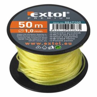 Extol Premium kőműves zsinór, sodort; PE, 1, 7mm×50m, sárga, orsón (8847212)