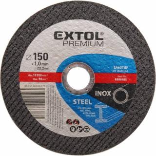 Extol Premium vágókorong acélhoz, kék; 115×1, 0×22, 2mm, max 13300 ford/perc, (8808100)