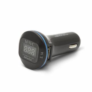 MNC (55054BK) autós adapter dupla USB töltővel, feszültségmérővel és árammérővel - fekete
