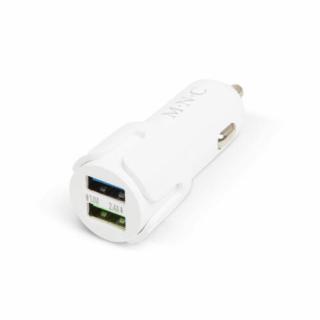 MNC Autós szivargyújtó adapter 2 USB aljzattal - Fehér (54931WH)