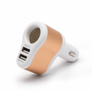 Szivargyújtó aljzat + 2 db USB, fehér (54921WH)