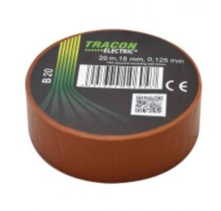 Tracon B20 Szigetelőszalag barna 20mx18mm PVC 0-90°C 40kV/mm