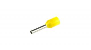 TRACON E090 Érvéghüvely 1/14, 6mm szigetelt sárga, ónozott elektrolitréz