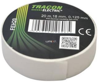 Tracon FEH20 Szigetelőszalag, fehér 20m×18mm, PVC, 0-90°C, 40kV/mm