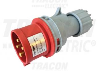 Tracon ipari csatlakozó dugó, külső tömítőszelencével, 16A, 400V, 3P+E, IP44