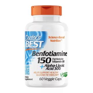 Doctor's Best Benfotiamine 150mg + Alpha-Lipoic Acid 300mg (60 Veggie Capsules)