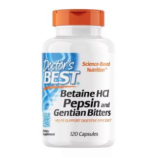 Doctor's Best Betaine HCL Pepsin  Gentian Bitters (120 Capsules)