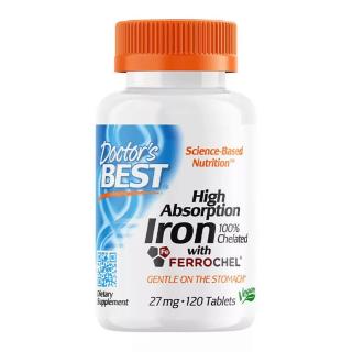 Doctor's Best High Absorption Iron 27 mg (120 Tablets)