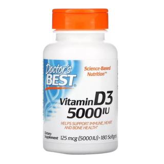 Doctor's Best Vitamin D3 5000 IU (180 Softgels)