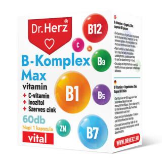 Dr. Herz B-Komplex Max+C-vitamin+Inozitol+Szerves Cink 60 db kapszula