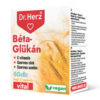 Dr. Herz Béta-Glükán+Szerves Cink,Szelén+C-vitamin 60 db vegan kapszula doboz