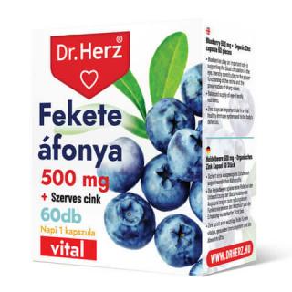 Dr. Herz Fekete Áfonya 500 mg + Szerves Cink 60 db kapszula