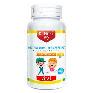 Dr. Herz Multivitamin Gyerekeknek + D3-vitamin 60 db rágótabletta