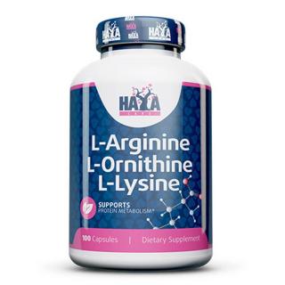 Haya Labs L-Arginine L-Ornithine L-Lysine - 100 Capsules